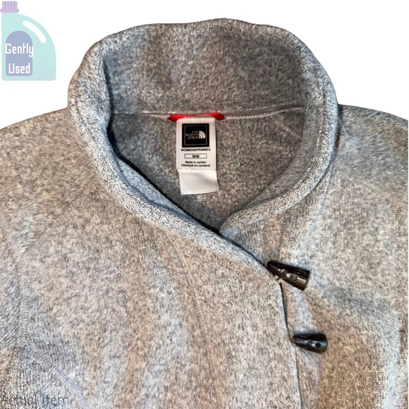 The North Face Gray Toggle Collar Fleece Sweater Pullover Size Medium 🩶 - Picture 4 of 7